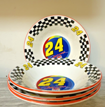 Jeff Gordon Bowl Set Of 4 Bowls 7” Checkered Dupoint Vintage Never Used  - £11.49 GBP