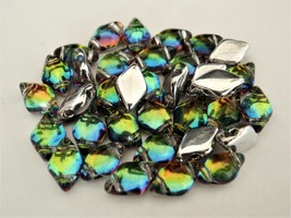 40 8 x 5 mm Czech Glass Gemduo Beads: Backlit - Utopia - £1.83 GBP
