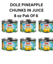 Dole Pineapple Chunks In Juice 8 Oz Pak Of 6 - £11.90 GBP