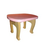Pink Wooden Table for Dollhouse Wood Rare Hard To Find - $30.95 CAD