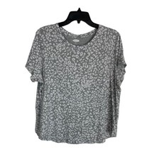 Old Navy Womens Shirt Adult Size XL Gray Cheetah Short Sleeve Knit Top B... - £16.67 GBP