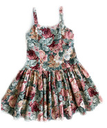Girls Floral Rose Cotton Dropwaist Dress Size 4T - $19.99