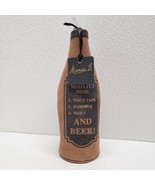 Mona B Mens Fix It Beer Bottle Holder Koozie Brown Canvas - New! - £11.66 GBP