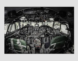 Inside of Airplane Cockpit Photo Airplane Canvas Print Aircraft Pilot Gift Aviat - £39.35 GBP