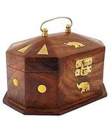 Handmade Wooden Jewellery Box For Women Jewel Organizer Elephant Décor G... - $32.71