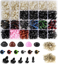 600PCS Plastic Safety Eyes and Noses,6Mm-14Mm Colorful Crochet Toy Eyes and Nose - £10.59 GBP