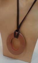 EVERRI Pleather &amp; Oval Resin Necklace New With Tags Adj 32&quot; Wear 6 Ways - £19.90 GBP