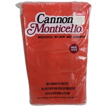 Cannon Monticello Orange Pillowcases Standard Made USA Vintage Non Iron Sealed - £47.11 GBP