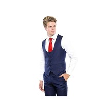 Men 3pc European Vested Suit WESSI by J.VALINTIN Extra Slim Fit JV12 Navy blue image 7