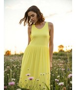 Women Dress Longyuan Women Sleeveless Dress Size Medium Yellow - $21.26 CAD