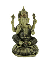 Zeckos Lord Ganesha On Lotus Flower Statue - £22.84 GBP