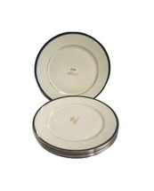 Lenox Cosmopolitan Black Royal Dinner Plates Silver Trim Set X 6 Made In... - £104.73 GBP