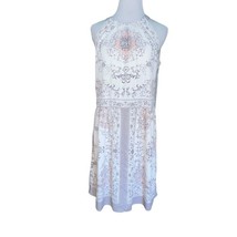 Philosophy Grey Ivory Pink Floral Sleeveless Crew Neck Mini Dress Large ... - $15.68