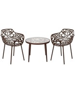 LeisureMod 3-Piece Mid-Century Modern Brown Outdoor Dining Set, Aluminum... - $16,206.97 MXN