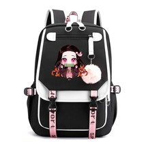 Anime Backpack Demon Nezuko Kawaii School Bag for Adults Large Capacity Manga To - £46.18 GBP