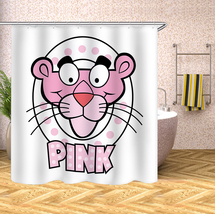 Pink Panther Waterproof Shower Curtain Sets Polyester Bathroom Decor Curtain 70&quot; - £13.28 GBP+