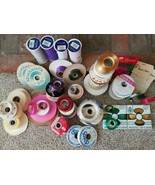 Lot of over 50 Vintage Ribbons Spools, Stats, Moskatels, Pic n Sav, &amp; Un... - £27.69 GBP