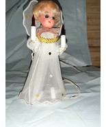 Vintage Angel Tree Topper 9 Light Treetop Doll Head Blond Rooted Hair 7&quot; - $18.00