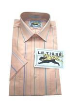 Vintage Le Tigre Men&#39;s Shirt M Classic Designer Striped SS Preppy 90&#39;s  NWT - $18.49