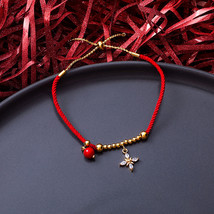 2021 New Trendy Handmade Weave Red String Rope Bracelet Cross Snowflake Note Zir - £10.30 GBP