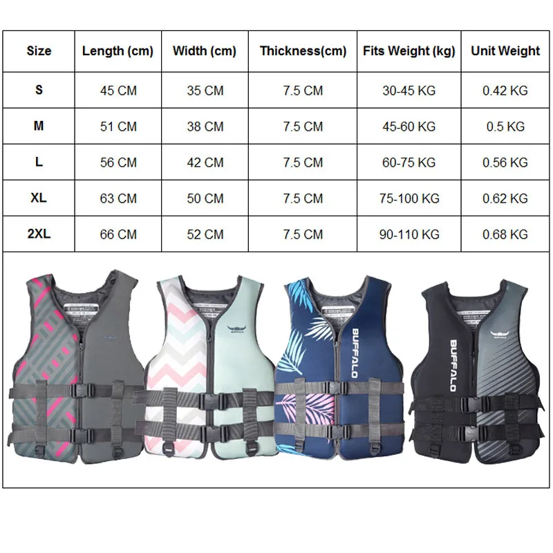 Sporting Neoprene Life Vest Kids/Adults Boating Drifting Water-skiing Safety Jac - £34.24 GBP