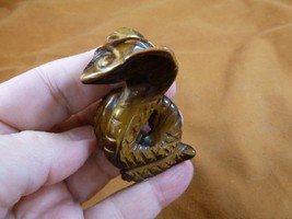 (Y-SNAK-CO-724) Brown Tiger&#39;s eye SNAKE COBRA snakes carving FIGURINE GE... - £13.69 GBP