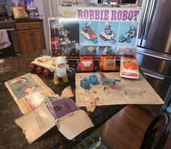VINTAGE 1968 ELDON BILLY BLASTOFF ROBBY ROBOT SPACE VEHICLES BOX INCOMPL... - $374.95