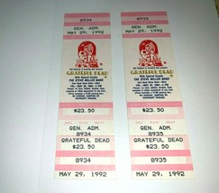 GRATEFUL DEAD STEVE MILLER 2 UNUSED 1992 CONCERT TOUR TICKETS Jerry Garc... - $22.98