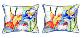 Pair of Betsy Drake Fantails Small Pillows 11 Inch X 14 Inch - £54.79 GBP