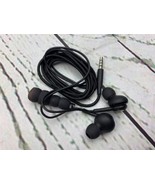 Earbuds Stereo Headphones Microphone Black 2 Pair 3.5mm Jack - £18.04 GBP