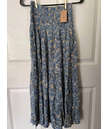 NATURAL LIFE Maxi Skirt, Blue Floral Pattern, Size Small, NEW - $23.99