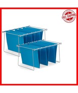 Elegant Blue Metal File Organizer Bars - Perfect for Home &amp; Office Filin... - $30.68