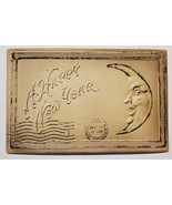 New Year Crescent Moon Emboss Glitter 1907 Hopewell To W Warren MA Postc... - £5.44 GBP