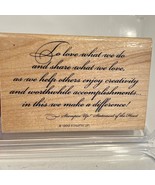 Stampin Up! Statement Of The Heart Wooden Rubber Stamp Crafting Tool - $5.26 CAD