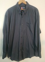 Ralph Lauren Chaps Mens XL Long Sleeve Button-Down Shirt Gray Striped Ea... - £11.68 GBP