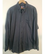 Ralph Lauren Chaps Mens XL Long Sleeve Button-Down Shirt Gray Striped Ea... - £11.97 GBP