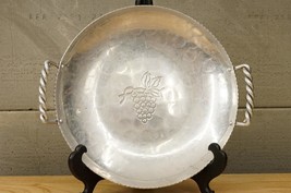 Vintage Metalware Grape Cluster Hammered Serving Bowl Buenilum Forged Al... - $34.64