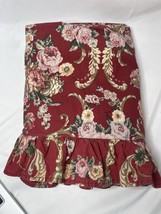 Vintage Ralph Lauren Marseilles Queen Flat Ruffle Sheer Red Floral - £25.14 GBP