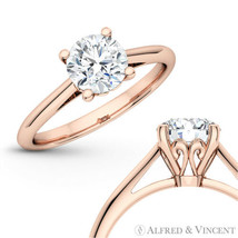 Forever ONE DEF Round Moissanite 4Pr Solitaire Engagement Ring in 14k Rose Gold - £494.26 GBP+