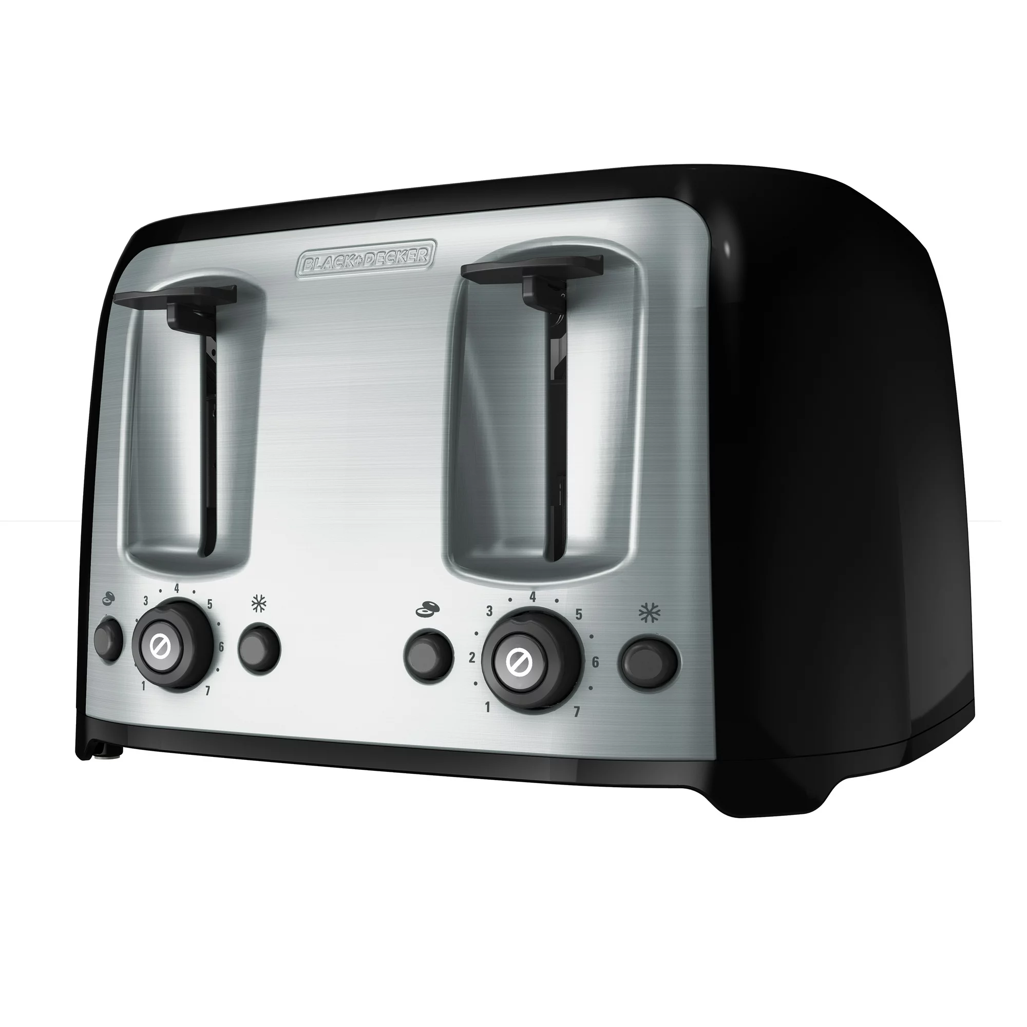 BLACK+DECKER 4-Slice Toaster with Extra-Wide Slots, Black/Silver, TR1478BD - £70.41 GBP