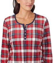 Nautica Womens Fleece Pajama Sleepwear Top (X-Large, Red White Plaid) TO... - £11.89 GBP