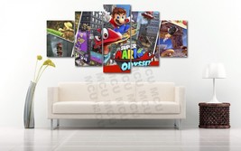 No Frame Super Mario Brothers 2nd Odyssey Five Piece Canvas Print Wall - $30.50+