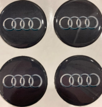 Set 4 Audi Top Quality Emblem Domed Rim Center Wheel Hub Cap Silicone Stickers  - £7.50 GBP+
