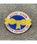 Vintage Desert Storm America Salutes You Patriotic Yellow Ribbon Pin USA... - $9.89