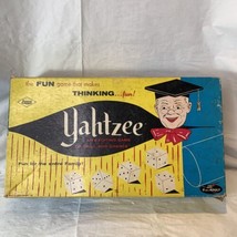 Vintage Yahtzee Board Game By Lowe 1956 Box &amp; Instructions For Parts - £6.42 GBP