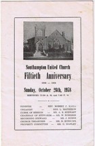 Southampton United Church Fiftieth Anniversary 1958 Historical List of M... - £3.42 GBP