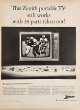 1964 Print Ad Zenith Skyline Model Portable TV Sets Football on Television - £13.19 GBP