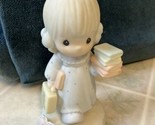 PRECIOUS MOMENTS Growing in Grace Age 5 #136247 Little Girl w/ Books &amp; L... - $26.17