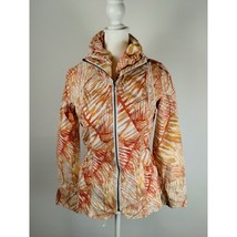 Chicos 3 Womens Size 0 - Orange Leaf Tropical Palm Full Zip Lightweight Jacket - $24.75