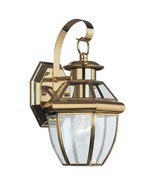 Lancaster 1-Light Polished Brass Outdoor 12 in. Wall Lantern Sconce - £69.65 GBP
